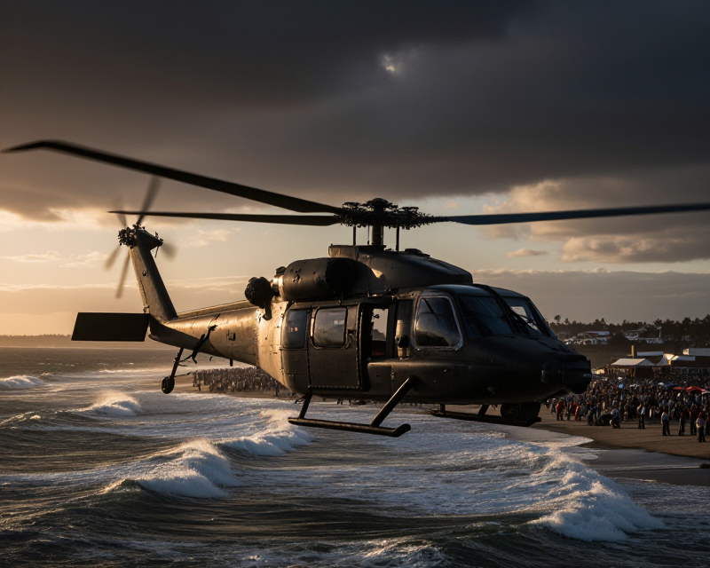 Apache Helicopter Flyover Tension
