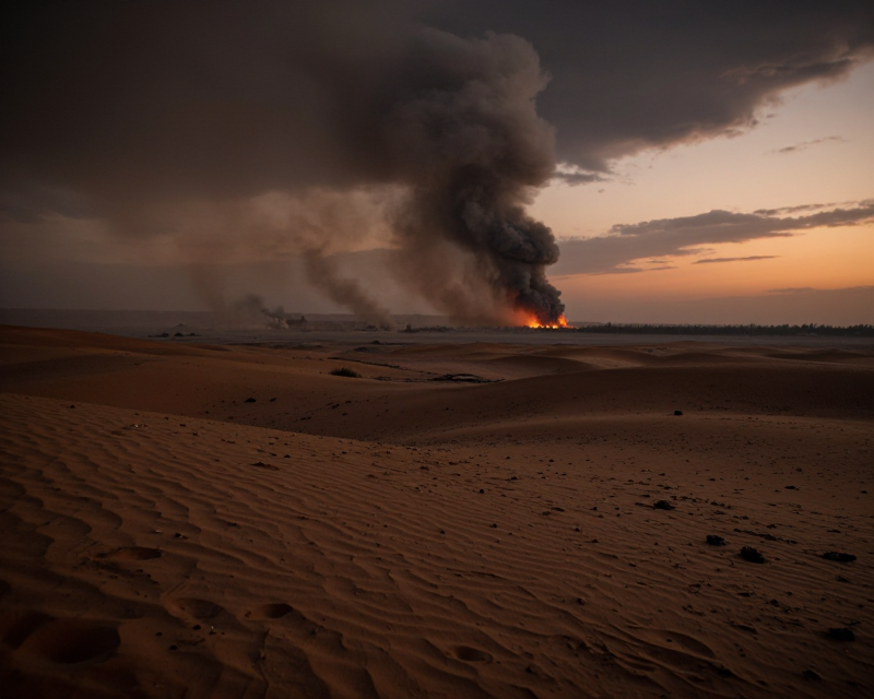 Cinematic Middle East Conflict Scene