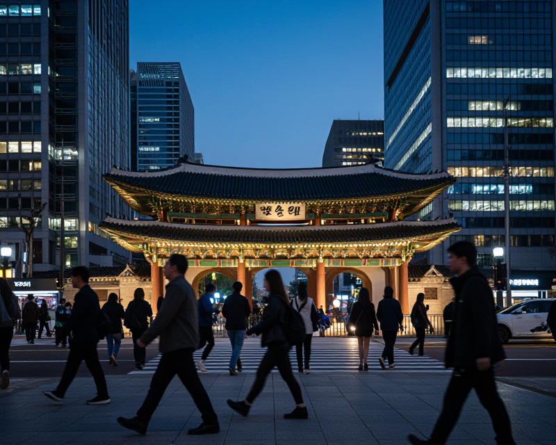 Seoul Business District at Dusk