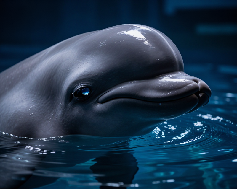 Beluga Whale Cinematic Portrait