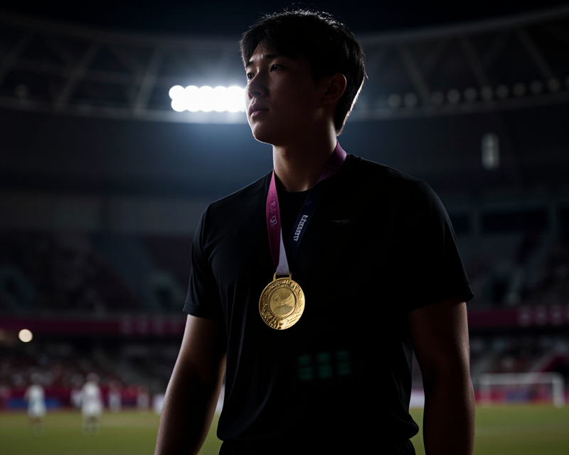 Triumphant Athlete in Shadow