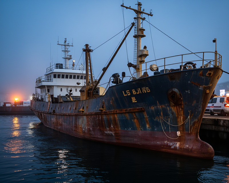 Russian fishing boat gas leak scene