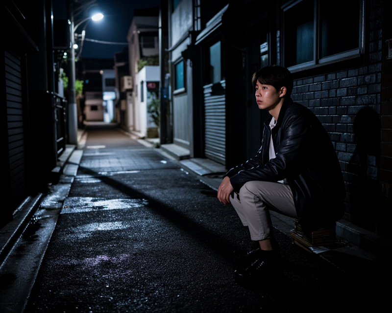 Dark Korean Alleyway